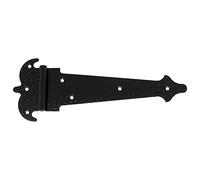 Amig - Charnière renforcée à deux pales noires Mod. 554 en acier finition style forgé pour portes amovibles lisses d'entrée et de passage extérieures et intérieures, et armoires - 400 x 131 x 2 mm