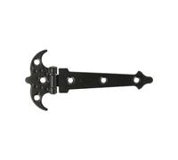 Amig - Charnière Renforcée | Deux Palmes | Noir | Acier Poinçonné | Style: Rustique | Forge pour Portes Battantes Lisses | Entrée et Passage Extérieurs et Intérieurs, et Armoires | Dimensions: 120 mm