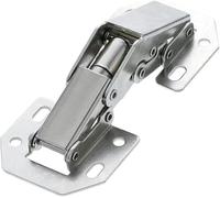 Amig - Charnière | Type Crabe | Avec piston | 100 x 44 mm | 2 unités | Résistance et durée maximales | Fixation cachée pour portes de meubles et armoires | Acier argenté