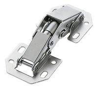 Amig - Charnière | Type Crabe | Avec piston | 75 x 33 mm | 2 unités | Résistance et durée maximales | Fixation cachée pour portes de meubles et armoires | Acier argenté
