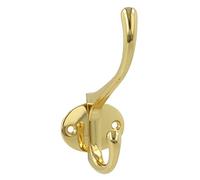 Amig - Cintre Double Robuste 108mm en Zamak | Design Élégant Doré | Polyvalent pour Manteaux et Accessoires | Durable et Brillant | pour Portes et Murs, Or, Zamak
