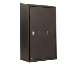 Amig - Collecteur de Courrier Intérieur en Acier - avec Ouverture Arrière Verrouillable - Capacité A4 - Installation Facile - Noir, 40x25x10 cm, Acier Allié
