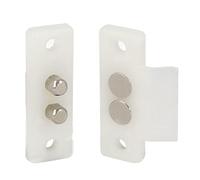 Amig - Connecteur passe-courant pour portes avec 2 Bornes Mod. 2P | Ampérage maximale : 2 A | 48 x 16 mm | Permet le passage du courant lorsque la porte est fermée | Nylon blanc
