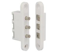 Amig - Connecteur passe-courant pour portes avec 3 Bornes Mod. 2P | Ampérage maximale : 2 A | 71 x 14 mm | Permet le passage du courant lorsque la porte est fermée | Nylon blanc