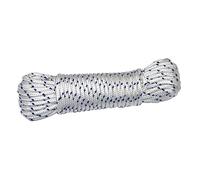 Amig - Corde Nylon Tressé Ø 4 mm x 10 m | Résistance à la Traction et à l'abrasion | Utilisation Polyvalente : Construction, Nautique, Artisanat | Blanc/Bleu, Multicolore, Nylon-Polyester