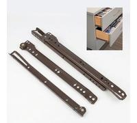 AMIG - Coulisse de tiroir à galet 22 - 550 x 37 mm - Acier - Marron
