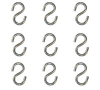 Amig - Crochet S Ouvert en Acier Inoxydable | Lot de 6 | Résistant à la Corrosion | Pour Cuisine, Bricolage, Nautique | Connexions Rapides | Ø 3 x 30 mm, Argent Métallisé