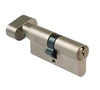 Amig - Cylindre à Bouton 9700 | Anti-Crochet & Anti-Perçage | 6 Broches, Came 15mm | Compatible Amig 22557 | Laiton Mat 60 (30-30), Multicolore