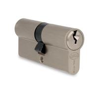 AMIG - Cylindre Securite Porte Entree en Bois - Taille 54 (27-27) mm - 5 Goupilles - Anti-perçage - Lévre de 15 mm - Inclus 3 Clés en Laiton - Fini Mat