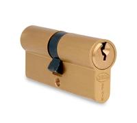 AMIG - Cylindre Securite Porte Entree en Bois - Taille 60 (30-30) mm - 5 Goupilles - Anti-perçage - Lévre de 15 mm - Inclus 3 Clés en Laiton - Fini Chrome Mat
