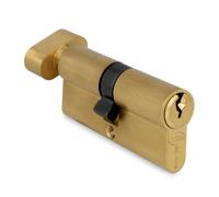 AMIG - Cylindre Securite Porte Entree en Bois - Taille 70 (35-35) mm - 5 Goupilles - Anti-perçage - Lévre de 15 mm - Inclus 3 Clés en Laiton - Fini Mat
