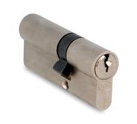 AMIG - Cylindre Securite Porte Entree en Bois - Taille 85 (30-55) mm - 5 Goupilles - Anti-perçage - Lévre de 15 mm - Inclus 3 Clés en Laiton - Fini Chrome Mat