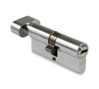 AMIG - Cylindre Serrure de Sécurité pour Portes - Taille 70 (30-40) - 6 Goupilles - Lèvre de 15 mm - Inclus 5 Clés à Pointe en Laiton et Vis de 70 mm - Fini Chromé Brillant Multipoint