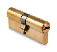 AMIG - Cylindre Serrure de Sécurité pour Portes - Taille 90 (45-45) - 6 Goupilles - Système Anti-perçage - Lèvre de 15 mm - Inclus 5 Clés à Pointe en Laiton et Vis de 90 mm - Fini Poli Multipoint