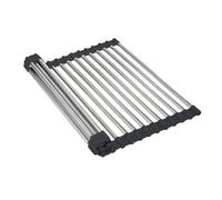 Amig - Égouttoir Pliable Hidro - 46,5 x 29,5 x 1 cm - Acier Inoxydable - Couleur INOX - Égouttoir à Poser sur l'Évier - pour Sécher Vaissell - Fruits ou Légumes - Organiseur de Cuisine