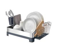 Amig - Égouttoir Siba - 51 x 32 x 24,6 cm - Acier Inoxydable et Plastique - Couleur Grise - Égouttoir avec Plateau de Goutte et Support pour Couverts - Capacité 10 Assiettes et 4 Verres