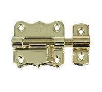 Amig - Ensemble de 20 loquets à superposer | 35 x 33 mm | Adapté aux Portes intérieures en Bois | Verrou pour Salle de Bain, Chambre ou Bureau | Verrou de sécurité | Acier laitonné Verni | Pack de 20