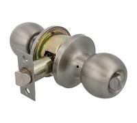 Amig - Ensemble de boutons | Système d'urgence extérieur | Verrouillage intérieur | Serrure de porte 60/70 mm | Bord carré | Acier inoxydable | Argenté | Portes de 35 à 45 cm d'épaisseur