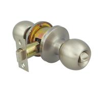 Amig - Ensemble de boutons type boule | Système d'urgence extérieur | Verrouillage intérieur | Serrure de porte 60/70 mm | Bord carré | Laiton | Mat Argenté | Portes de 35 à 45 cm d'épaisseur