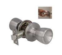 Amig - Ensemble de Poignées de Passage en Forme de Coupe | Laiton | Serrure d'Entrée 60/70 mm | Visserie Incluse | Pour Portes en Bois 35 à 45 mm d'Épaisseur | Serrure à Bec-de-Cane Carré | Argent Mat