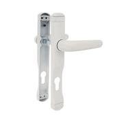 Amig - Ensemble de poignées de porte | 225x30mm | Trou de serrure de 85 mm | Poignée avec plaque étroite avec trou de verrouillage | Comprend des vis | Aluminium blanc