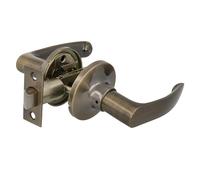 Amig - Ensemble de poignées | Poignées avec loquet carré | Pour portes de passage | Zamak | Serrure d'entrée 60/70 mm incluse | Pour portes en bois d'une largeur de 35 à 45 mm | Cuir