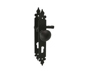 AMIG - Ensemble palière fixe béquille 106PB - 270 x 36 mm - Plaque d'acier, Poignée zamak - Noir