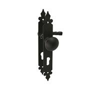 Amig - Ensemble Poignée Et Bouton | Plaque Lisse | 270 x 36 mm | Trou De Serrure À 90 mm | Idéal Pour Augmenter L'Intimité Dans Une Pièce | Plaque En Acier Et Poignée En Zamak Noir
