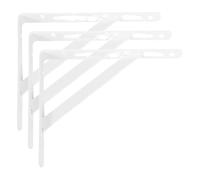 Amig - Équerre d'étagère murale | Console pour étagère | Support étagère en Acier | Coleur: Blanc | Dimensions: 250 x 200 | Poids max.: 330 kg (Lot de 3)