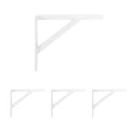 Amig - Équerre d'étagère murale | Console pour étagère | Support étagère en Acier | Coleur: Blanc | Dimensions: 300 x 225 | Poids max.: 260 kg (Lot de 4)