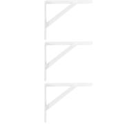 Amig - Équerre d'étagère murale | Console pour étagère | Support étagère en Acier | Coleur: Blanc | Dimensions: 300 x 225 | Poids max.: 260 kg (Lot de 3)