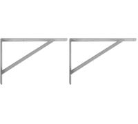 Amig - Équerre d'étagère murale | Console pour étagère | Support étagère en Acier | Coleur: Gris Métallisé | Dimensions: 400 x 275 | Poids max.: 225 kg (Lot de 2)