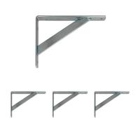 Amig - Équerre d'étagère murale | Console pour étagère | Support étagère en Acier | Coleur: Zingué | Dimensions: 400 x 275 | Poids max.: 225 kg (Lot de 4)