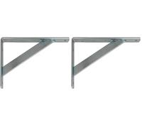 Amig - Équerre d'étagère murale | Console pour étagère | Support étagère en Acier | Coleur: Zingué | Dimensions: 400 x 275 | Poids max.: 225 kg (Lot de 2)