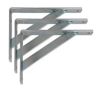 Amig - Équerre d'étagère murale | Console pour étagère | Support étagère en Acier | Coleur: Zingué | Dimensions: 400 x 275 | Poids max.: 225 kg (Lot de 3)