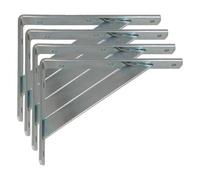 Amig - Équerre d'étagère murale | Console pour étagère | Support étagère en Acier | Coleur: Zingué | Dimensions: 250 x 200 | Poids max.: 330 kg (Lot de 4)