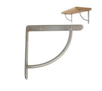 Amig - Équerre murale renforcée pour étagère - support avec renfort structurel incurvé - installation à 90° - 220 × 220 mm - acier - finition nickel brossé - Modèle 24.