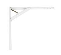 Amig - Équerre pliante d'étagère murale | Console pour étagère | Support étagère en Acier | Coleur: Blanc | Dimensions: 450 x 420 | Poids max.: 80 kg