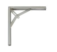 Amig - Équerre pliante d'étagère murale | Console pour étagère | Support étagère en Acier | Coleur: Gris Métallisé | Dimensions: 200 x 185 | Poids max.: 50 kg