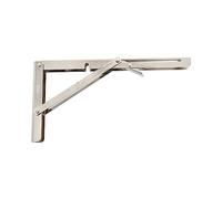 Amig - Équerre pliante d'étagère murale | Console pour étagère | Support étagère en Acier | Coleur: Plaqué Nickel | Dimensions: 300 x 155 | Poids max.: 35 kg