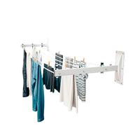 Amig - Étendoir Mural latéral Mod. 3 - Étendoir Extensible pour Mur intérieur et extérieur - Gain de Place et Ouverture Facile - 100 x 40 cm - Acier - Finition Blanche