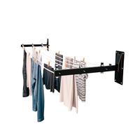 Amig - Étendoir Mural latéral Mod. 3 - Séchoir Mural Rabattable pour Linge - Structure résistante et Installation Pratique - 80 x 40 cm - Acier - Finition Noire