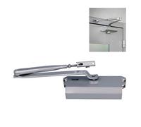Amig - Ferme-porte hydraulique en aluminium - noir - pour freiner ou retenir les portes d’un poids maximal de 40 kg et 85 cm de large, amortisseur anti-chocs et claquements de porte, vis incluses