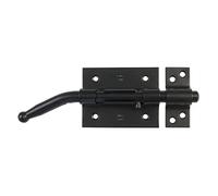 Amig - Ferme-porte pour fermeture automatique de portes | Loquet de sécurité pour fermeture horizontale | Verrou en acier | Finition noire | Dimensions : 200 mm | Comprend des vis