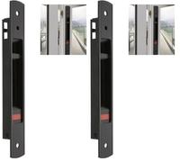 Amig - Fermeture à encastrer pour fenêtres et portes coulissantes en aluminium - Serrure à crochet à encastrer - Dimensions : 192 x 28 mm - Couleur noire - Bord carré - Installation avec vis
