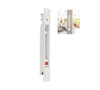 Amig - Fermeture à encastrer pour fenêtres et portes coulissantes en aluminium - Serrure à crochet à encastrer - Dimensions : 174 x 23 mm - Couleur blanche - Bord carré - Installation avec vis