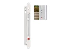 Amig - Fermeture à encastrer pour fenêtres et portes coulissantes en aluminium - Serrure à crochet à encastrer - Dimensions : 174 x 23 mm - Couleur blanche - Bord arrondi - Installation avec vis
