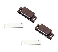 Amig - Fermeture Magnétique Invisible | Pour Portes d'Armoire & Meubles | Résistance 3kg | Aimant & Plastique | Sécurité Enfant, Marron