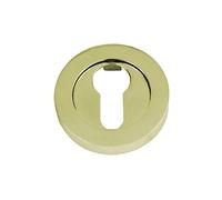 Amig - Garniture de Porte en Laiton Verni | Design Moderne Compatible Cylindre Europrofile | Installation Facile | Pour Portes Intérieures et Extérieures, Laitoné Verni