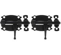 Amig - Goupille de chevauchement pour portes Mod.484 | 30 x 30 mm | Loquet de sécurité pour fermeture horizontale | Finition acier noir | Vis tire-fond incluses (Lot de 2)